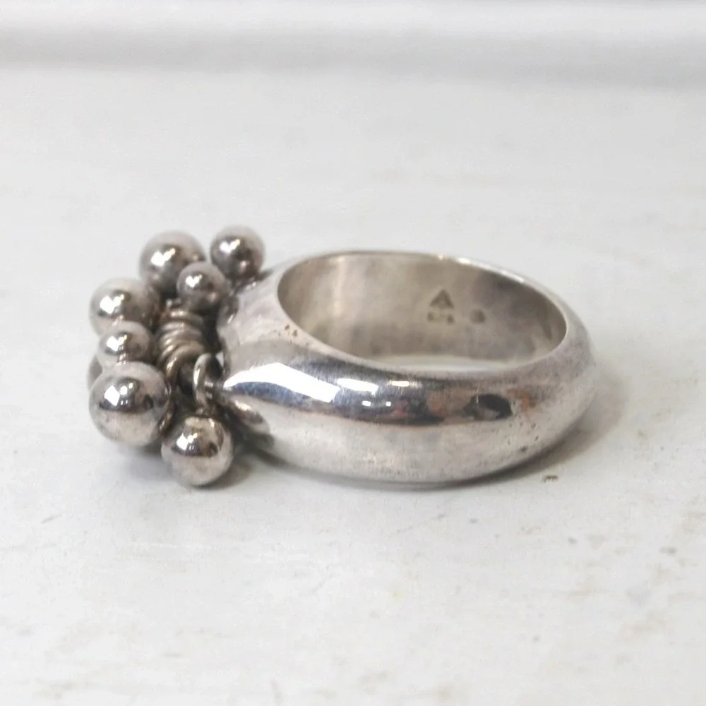 Sterling‎ Silver Silpada Ring Size 10 Cha Cha Bead Cluster 925 Vintage jewelry